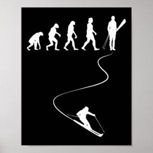 Skiën wintersport ski liefhebber evolutie van skië poster