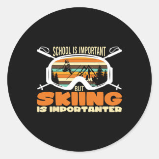 Skiën Wintersport Ski voor skiërs Ronde Sticker