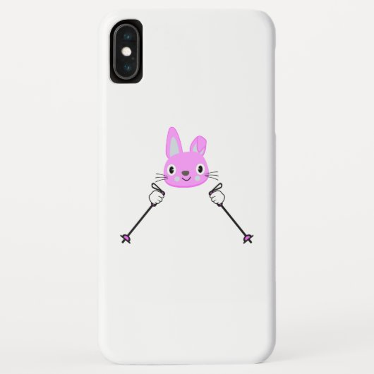 Skiende konijn met skipolen Case-Mate iPhone case (Achterkant)