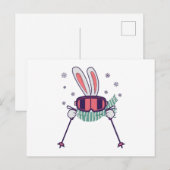 Skiende konijn met skistenski-brillen en sjaal briefkaart (Voorkant / Achterkant)