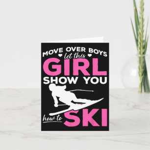 Skiënde meisje, ga opzij jongens, laat dit meisje  kaart