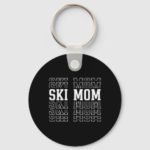 Skiënde Moeder Grappige Gelaagde Tekst Skiloper Sk Sleutelhanger