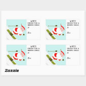 Skiende Skier-Kerstmis Ski Holiday Gift Labels (Vel)