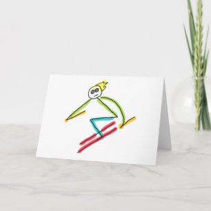Skiënde Stickman Kaart