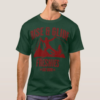 Skiende Stijging en tekst van de Maroon van Glide T-shirt