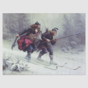 Skiende vogelpoten over de berg tissuepapier