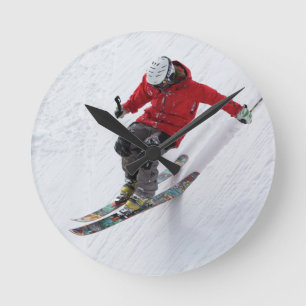 Skier - Acrylwandklok - HAMbWG Ronde Klok