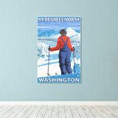 Skier Admiring - 49 graden Noord, Washington Canvas Afdruk (Insitu (Houten vloer))