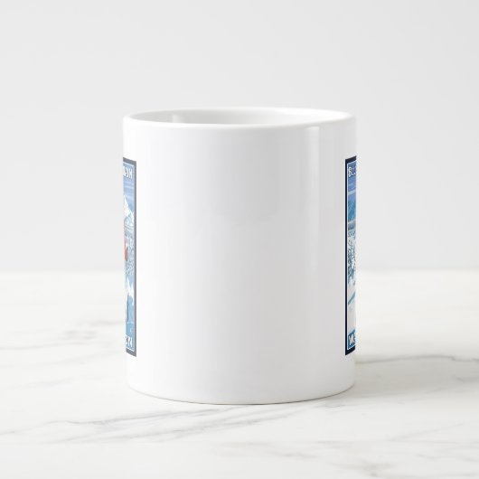 Skier Admiring - Blue Mountain, Washington Jumbo Mok (Voorkant)