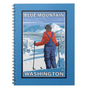 Skier Admiring - Blue Mountain, Washington Notitieboek