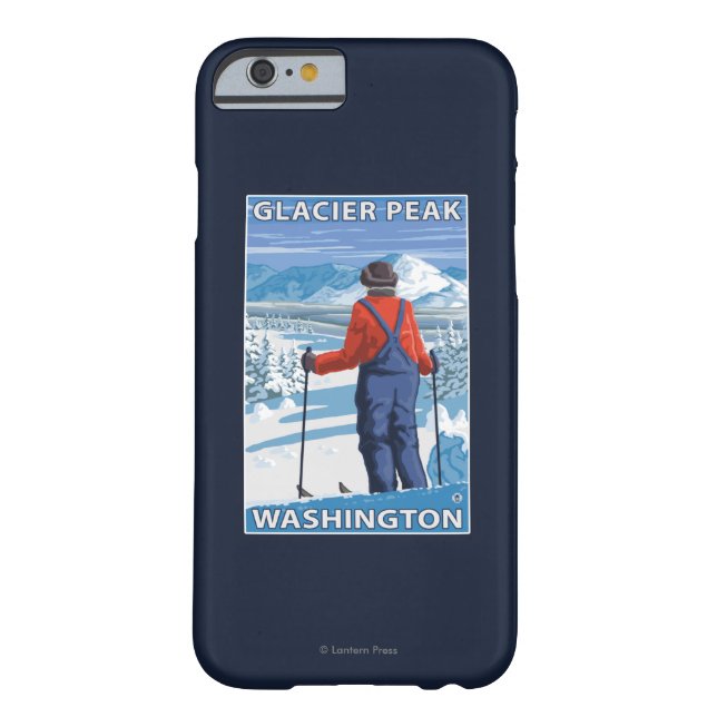 Skier Admiring - Glacier Peak, Washington Case-Mate iPhone Case (Achterkant)