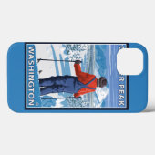 Skier Admiring - Glacier Peak, Washington Case-Mate iPhone Case (Achterkant (horizontaal))
