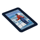 Skier Admiring - Glacier Peak, Washington Magneet (Rechterzijde)