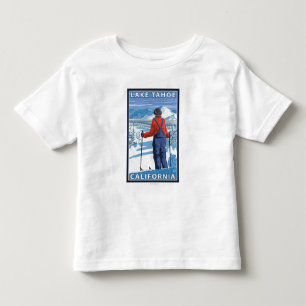 Skier Admiring - Lake Tahoe, Californië Kinder Shirts