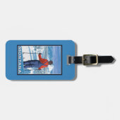 Skier Admiring MontanaVintage Travel Poster Bagagelabel (Voorkant horizontaal)