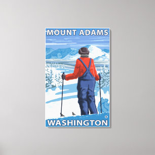 Skier Admiring - Mount Adams, Washington Canvas Afdruk