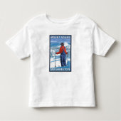 Skier Admiring - Mount Adams, Washington Kinder Shirts (Voorkant)