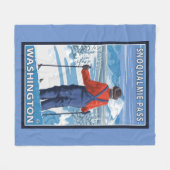Skier Admiring - Snoqualmie Pass, Washington Fleece Deken (Voorkant (Horizontaal))