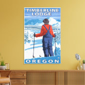 Skier Admiring - Timberline Lodge, Oregon Canvas Afdruk (Insitu (Woonkamer))