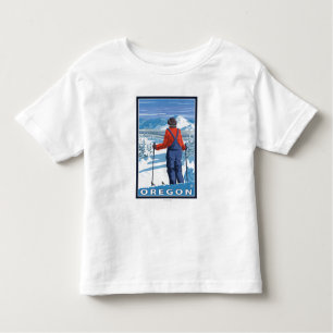 Skier Admiring - Vintage Travel Poster Kinder Shirts
