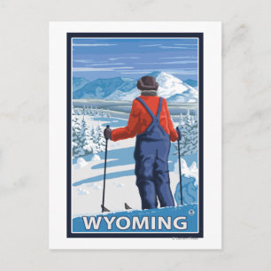 Skier Admiring Wyoming Briefkaart