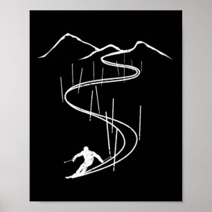 Skiër Afdaling Ski Racen Skiën Slalom Skilift _ Poster