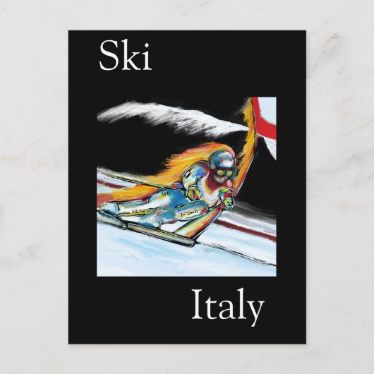 SKIËR BRIEFKAART (Voorkant)