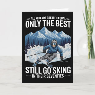 Skiër cadeaus man 70 jaar oud skiën 70ste verjaard kaart