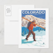 Skier Carrying SkisColorado Briefkaart (Voorkant / Achterkant)