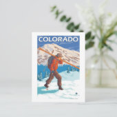 Skier Carrying SkisColorado Briefkaart (Staand voorkant)