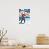 Skier Carrying SkisUtah Poster (Keuken)