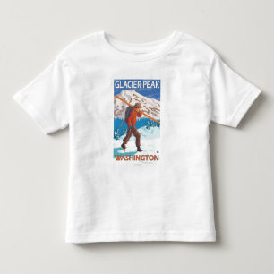 Skier Carrying Snow Skis - Glacier Peak, WA Kinder Shirts
