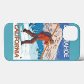 Skier Carrying Snow Skis - Lake Tahoe, Californi Case-Mate iPhone Case (Achterkant (horizontaal))