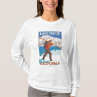 Skier Carrying Snow Skis - Lake Tahoe, Californi