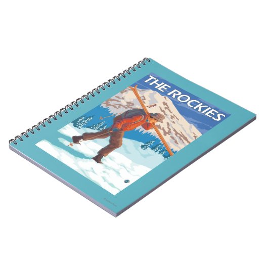 Skier Carrying Snow Skis - The Rockies Notitieboek (Linkerzijde)