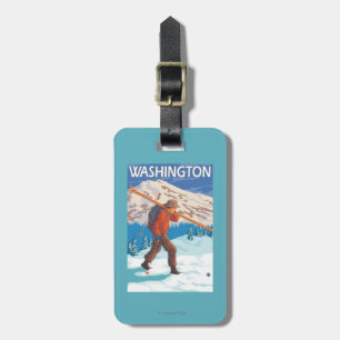 Skier Carrying Snow Skis - Washington Bagagelabel