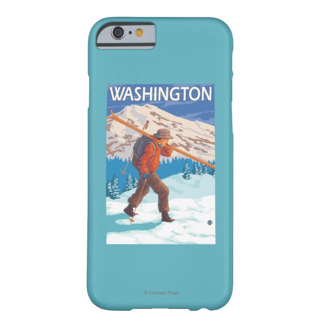 Skier Carrying Snow Skis - Washington Case-Mate iPhone Case (Achterkant)