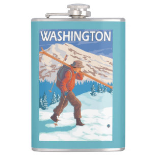 Skier Carrying Snow Skis - Washington Heupfles