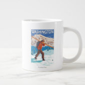 Skier Carrying Snow Skis - Washington Jumbo Mok (Rechts)