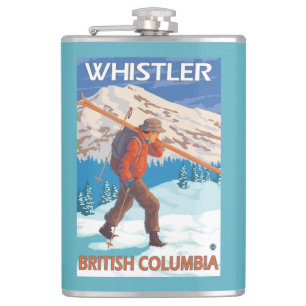 Skier Carrying Snow Skis - Whistler, BC Canada Heupfles