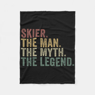 Skiër De Man De Mythe De Legende Grappige Winter S Fleece Deken