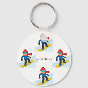 Skier Emoji en '' Jouw naam here " Sleutelhanger