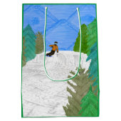 Skiër geschenktas medium cadeauzakje (Achterkant)