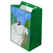 Skiër geschenktas medium cadeauzakje (Achterkant Gekanteld)