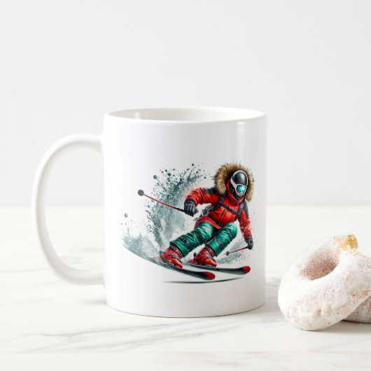 Skier  koffiemok (Met donut)