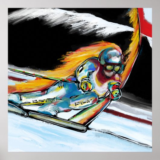 SKIËR KUNST POSTER (Voorkant)