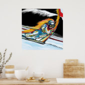 SKIËR KUNST POSTER (Keuken)