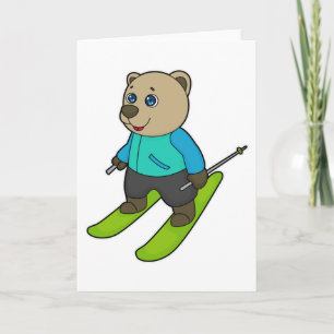 Skiër op beren ski kaart