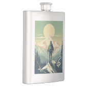 Skiër op de top van de berg flacon (Rechts)