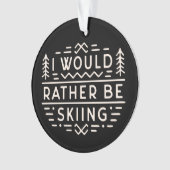 Skier quotes cross country ski quotes retro ornament (voorkant)